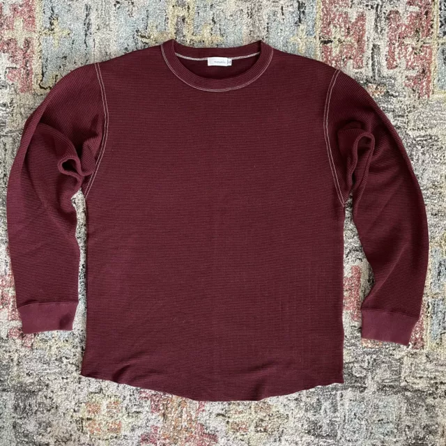 Nanamica 2018-2019 thermal crewneck L/S shirt oxblood mens XS Fits S Long Sleeve