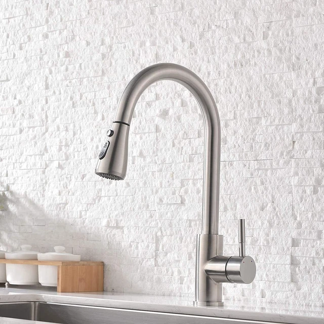 Küchenarmatur Ausziehbar mit Brause Edelstahl 360°Wasserhahn Küche Einhandmische