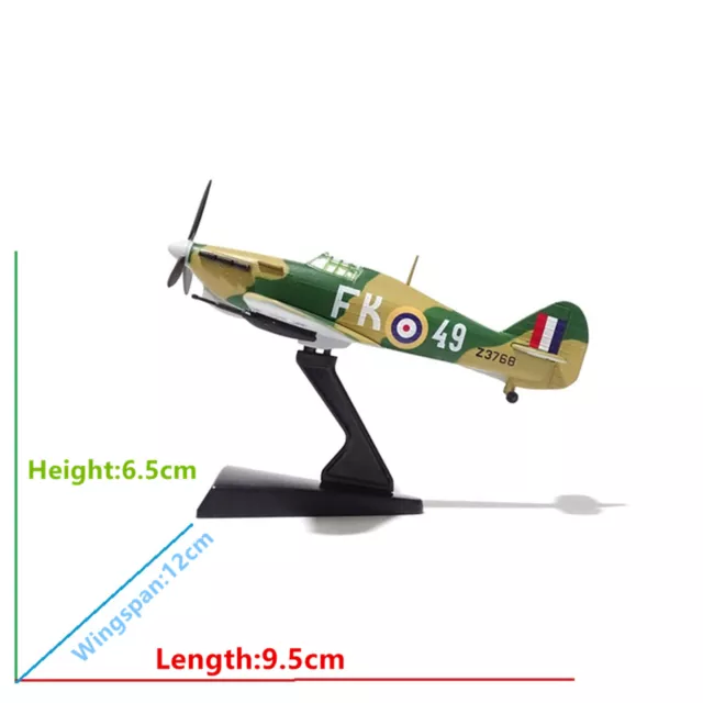 1/100 WWII UK Hurricane MKII Fighter Aircraft Model Plane Souvenir Static Gifts