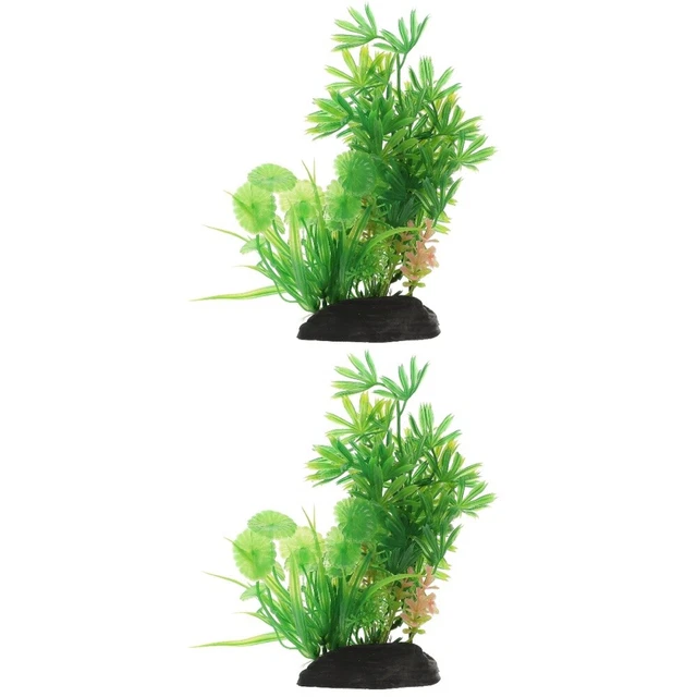 2pcs aquarium fausse plante pêche à la plante Décoration