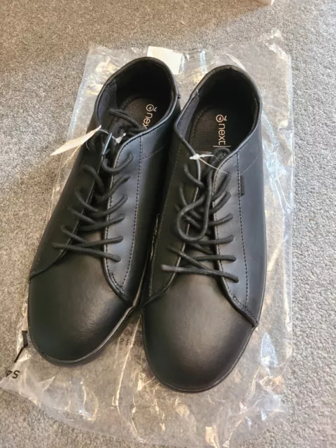 New With Tags Next Black Boys Ortholite School Shoes Size 7F 41