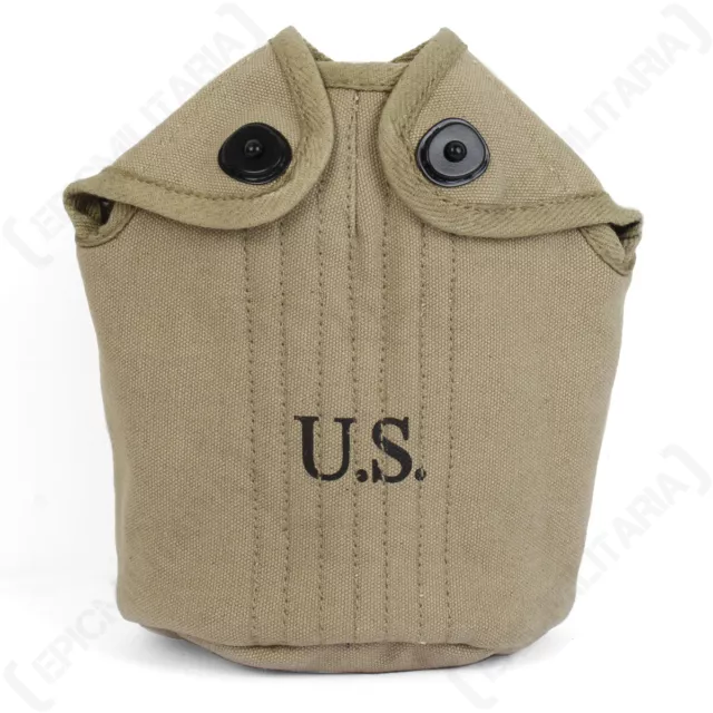 American US Army WW2 Water Bottle Canteen Cover 1940 Rear Seam - Reproduction