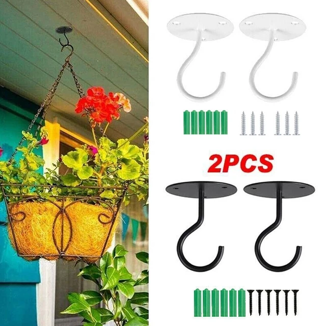 Crochets Pour Plantes Suspendues - Lot De 2, Métal Blanc, 20,3 X 25,4 Cm, Avec Vis Et Chevilles, Pour Paniers, Lanternes, Décorations - 4