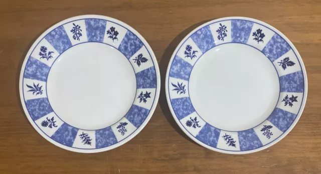 2 Churchill Blue & White Side Plates - Made In Staffordshire England