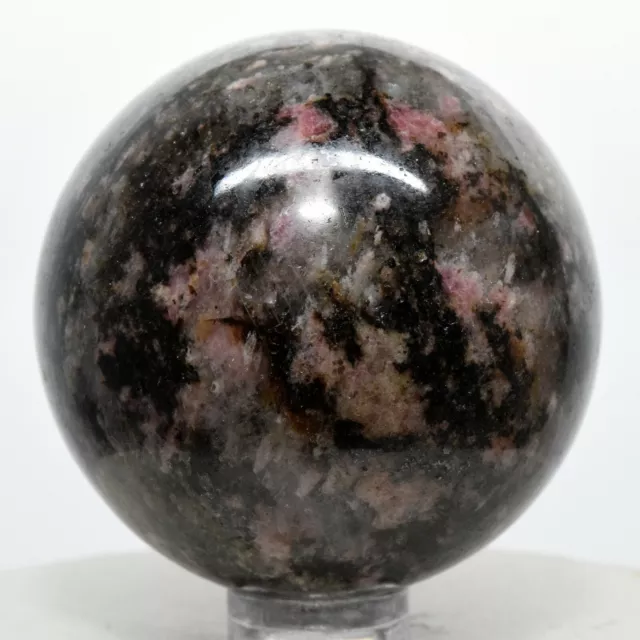 53mm Rhodonite Sphère Naturel Rose Noir Minérale Poli Pierre - Madagascar
