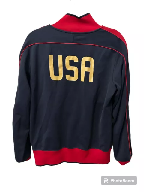 Nike USA Olympic Team Soccer Football Zipper Track Jacket Sz M