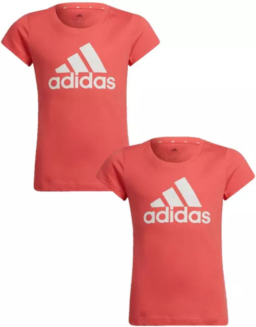 Adidas Kids T Shirt Pink T-Shirt Top Sports Tee Casual T-Shirt Pullover Tee