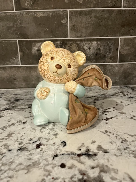 Vintage Avon Baby Bear Piggy Bank(1986) - Original Blanket Included! RARE!