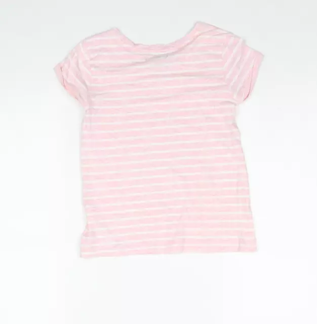 T-shirt base a righe rosa Gap 100% cotone taglia 8-9 anni collo rotondo 2