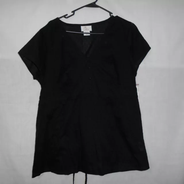 Oh Baby! By Motherhood Black Short Sleeve V-Neck Size XL NWT Maternity