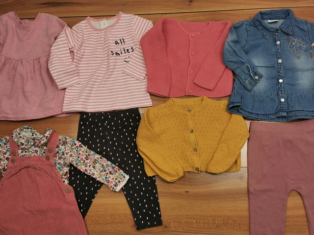 {825} girls 6-9 months bundle dress cardigan top leggings NEXT George F&F