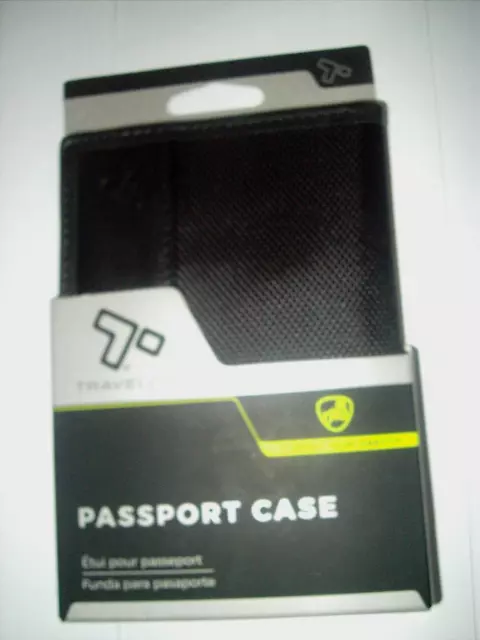 Travelon BLACK Leather Safe ID PASSPORT W/RFID Protection Theft Blocking NEW W/T