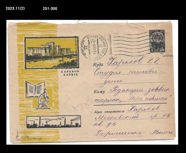 Science,microscope,CCCP,USSR Postal Stationery Cover,PSC