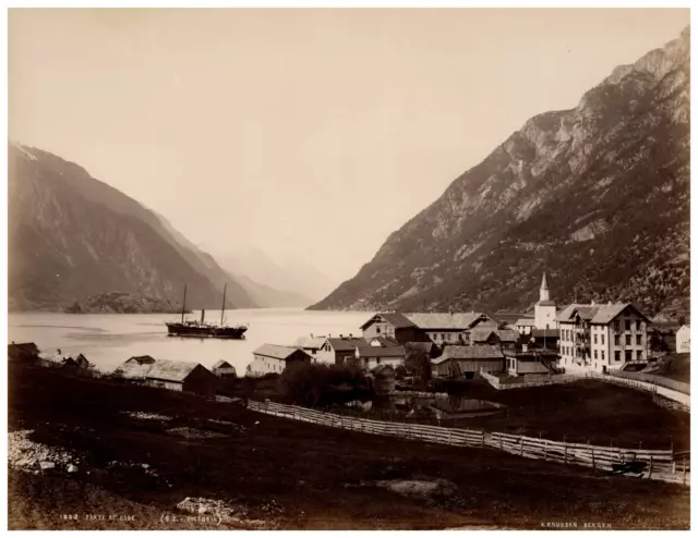 Knud Knudsen, Norge, Hardanger, Parti af den nye Vei Odde (S.S. Victoria) Vintag