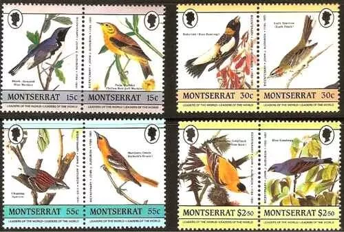 Timbres Oiseaux Montserrat 588/595 ** (71927ER)