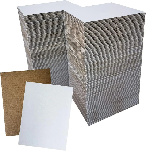 200 PACKS 5X7 Inch Corrugated Cardboard Sheets Premium Brown White ...