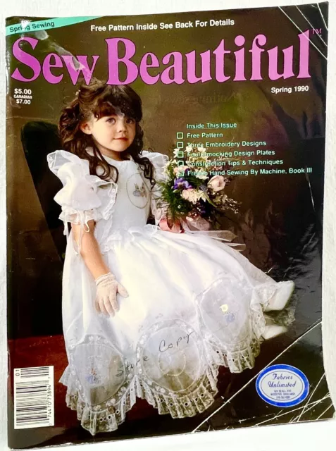 1990 Spring Sew Beautiful Magazine French Hand Sewing By Machine Vintage 15015