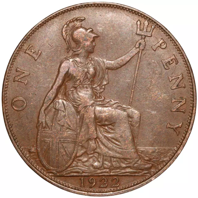 1922 Great Britain George V 1 Penny Coin