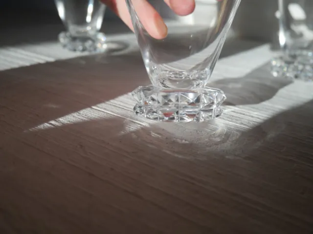 4 verres à vin blanc en cristal Saint ST Louis art déco modèle Diamants 8,1 cm 4