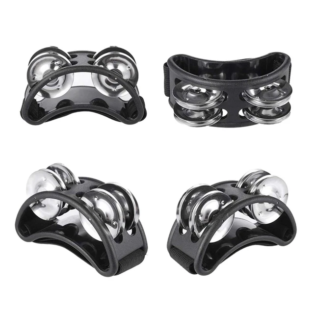 Tambourin à Pied Avec Clochettes Métalliques - Instrument De Percussion Pour Enfants, Jouet Musical Rythmique | Double Rangée, Sangle élastique, ABS - 6