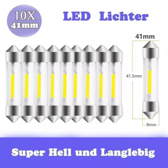 5x 31/36/39/41mm 12V 5W Doppelkopf Auto LED COB SMD Innenlicht Weiß Beleuchtung