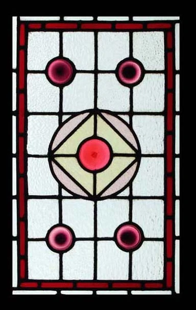 Pretty Victorian Rondels Antique English Stained Glass Window