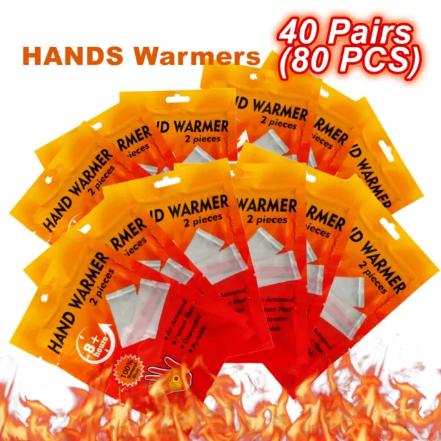 Warmers 40 Pairs 80 Hand Warmers Heat Pack Socks Heater Snow Ski