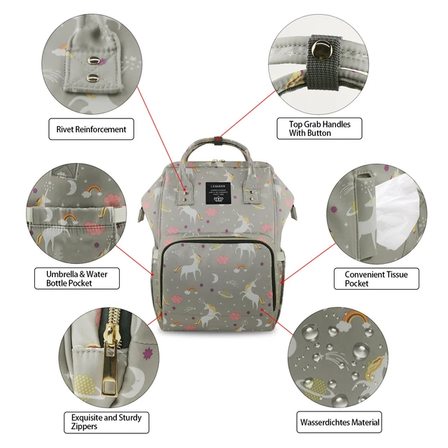 Baby Care Bag Nappy Diaper Bag with Changing Station for Boy Girl Waterproof
