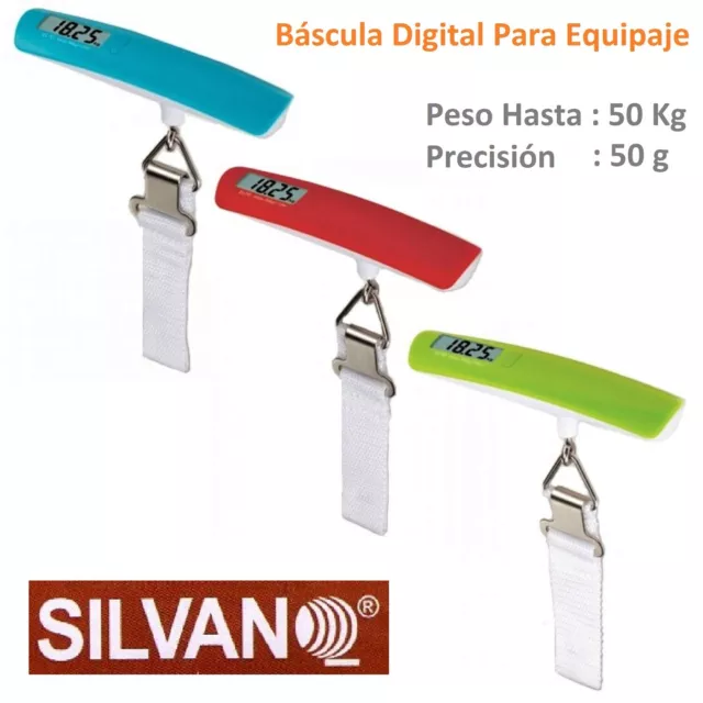 Bascula Digital Para Equipaje - Peso 50 Kg - 110 Lb - Gancho Triangular De Acero