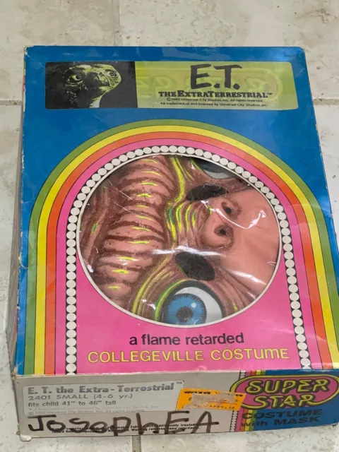 ET 1980's SUPER STAR Plastic Mask & Costume W/Box