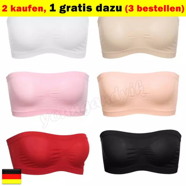 Damen Bandeau BH Bustier Trägerlos Top Sport Underwear Frau BHs Unterwäsche ,DE