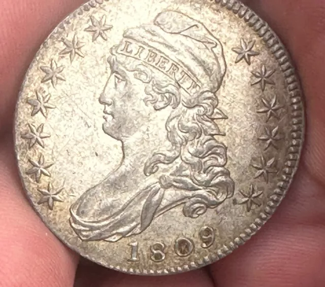 UK EXTREM FEIN USA 1809 gedeckte Büste Silber halber Dollar - OVERTON 107 (R3)