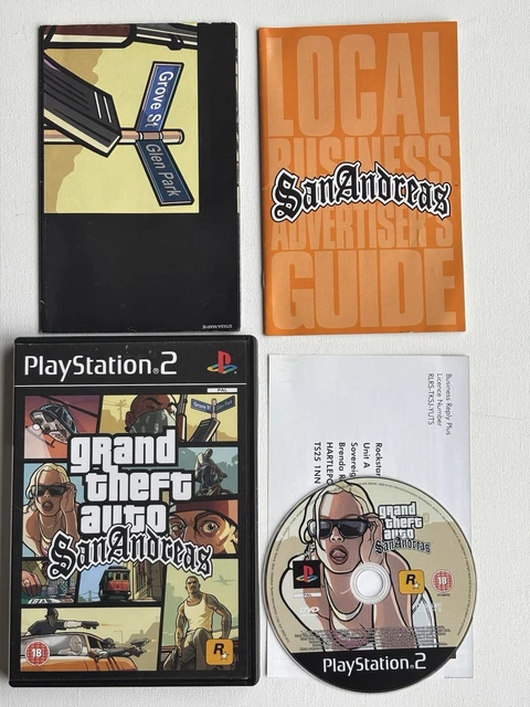 PS2 GRAND THEFT Auto San Andreas With Map And Manual Play Station 2 ...