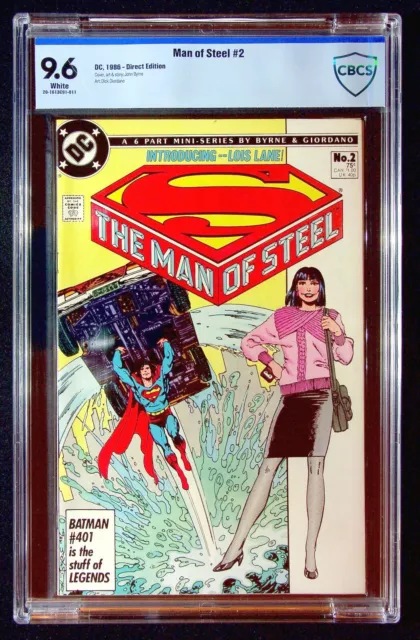 Man of Steel #2 CBCS 9.6 Byrne, Giordano, Lois Lane, Superman