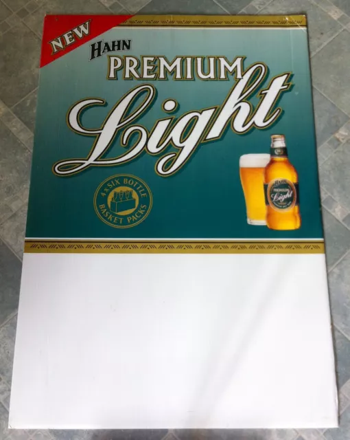 Vintage Hahn Premium Light Beer First Release Corflute Advertising Display Sign