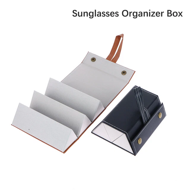 Eyeglasses Storage Folding Portable Glasses Travel PU Leather Case Home Storage*