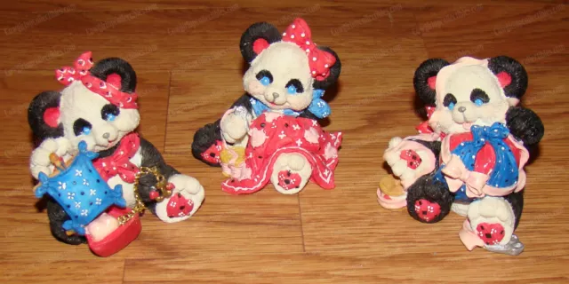 PANDANNAS Panda Collection (Enesco, 1994) Sewing, Sailing, Wrapped in Love