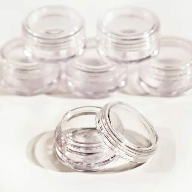 5ml 5 gram Craft Jars Pots with Clear Lids Samples, Glitter travel Cosmetics jdc