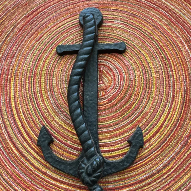 Vintage Solid Cast Iron Boat Anchor Door Knocker Nautical Ship Beach House