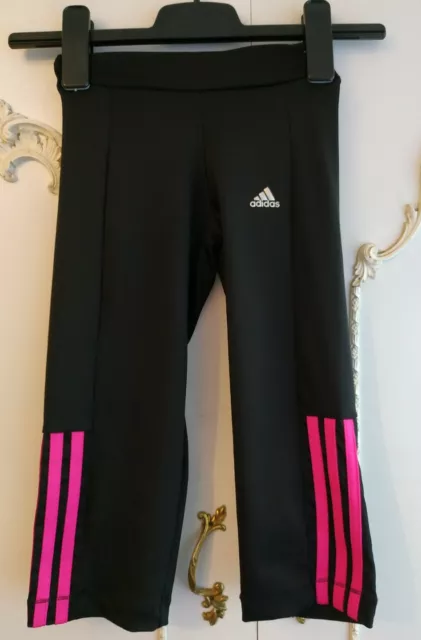 Tuta inferiore pantaloni da trackie Adidas neonati bambine nera nuova con etichette 2-3 anni