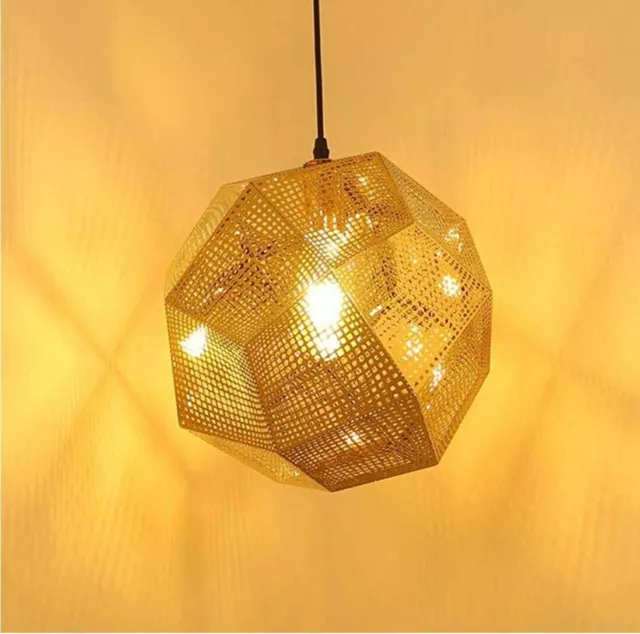 Two Tom Dixon Brass Pendant Light Lamps