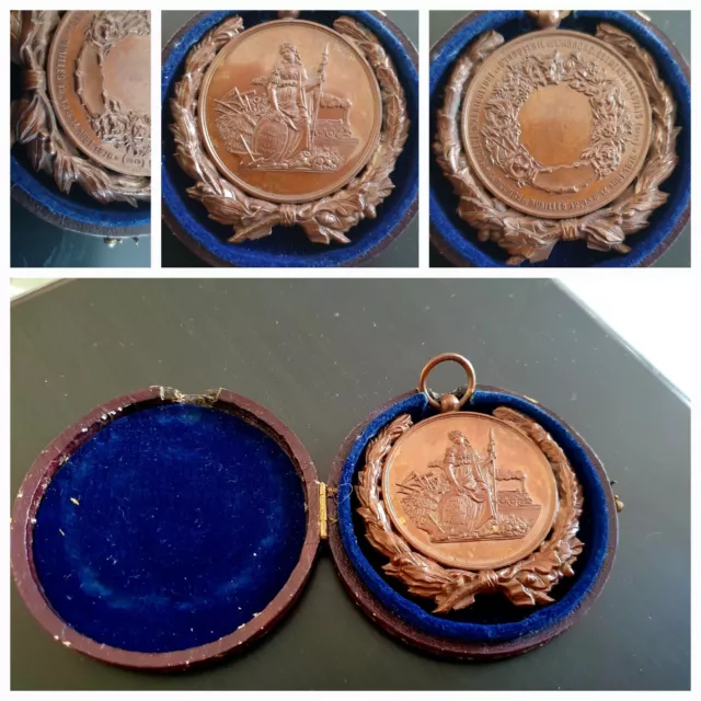médaille bronze ancienne concour de Noailles 1876 agriculture et industrie Oise