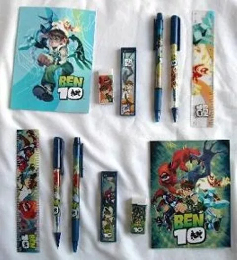 2 Cartoon Network Ben 10 Stationary Set Party Supplies Pencil Pen Eraser Notepad