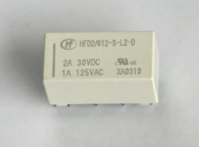 Hongfa HFD2/012-S-L2-D, Relais bistabil 12V, 2xUM, 3 A, DIP16, optional: Platine