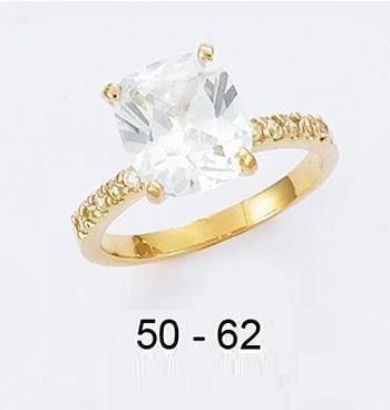 Bague 2 En 1 Dolly-Bijoux : Alliance + Solitaire Diamant Cz - Taille 68 - Plaqué Or 18k 5 Microns