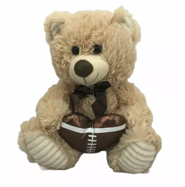 Valentine Teddy Bear with Football Heart Plush Love Sports Stuffed Animal
