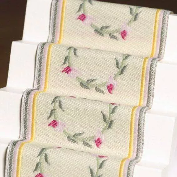 Pink Rose Stair Carpet, Dolls House Miniature, Hall Stairs Carpet, Miniatures