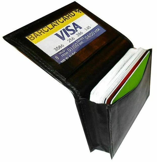 RFID Mens Slim Front Pocket Wallet Genuine Leather Bifold ID/Credit Card Holder 4