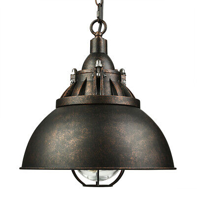 Industrial Wrought Iron Ceiling Hanging Light Antique Dome Shade Pendant Lamp