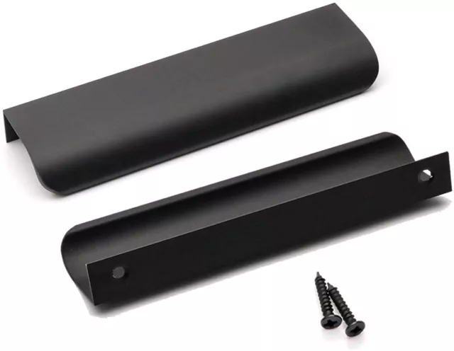 Finger Edge Pulls Modern Black Cabinet Handles Drawer Pulls Closet Door Pull